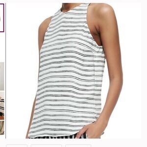 A.L.C. Anise 100%‎ Silk Striped Top in Black White